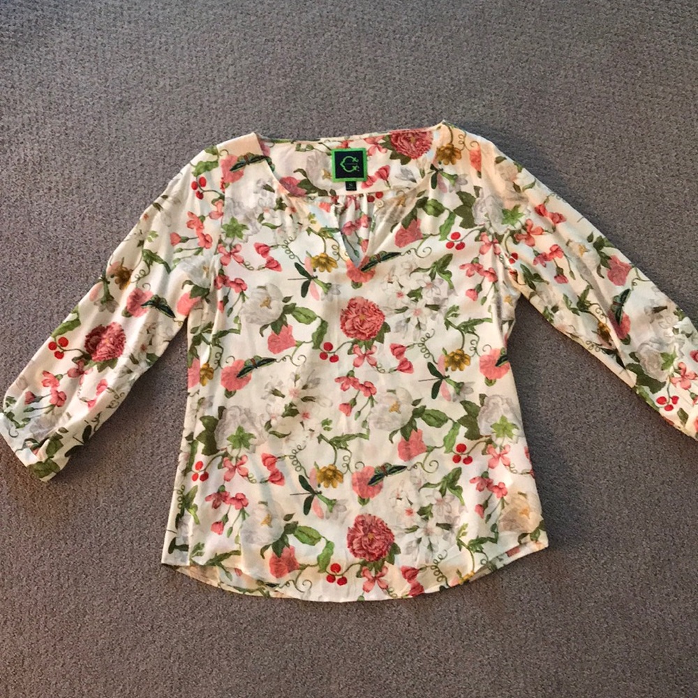 C Wonder granny’s garden silk blouse